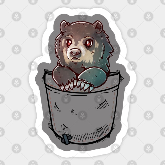 Pocket Cute Andean Bear Wildlife Sticker by TechraPockets